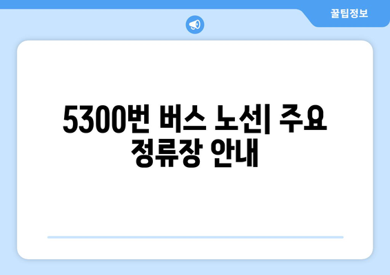 공항리무진버스 5300번 | 시간표, 요금, 노선 안내