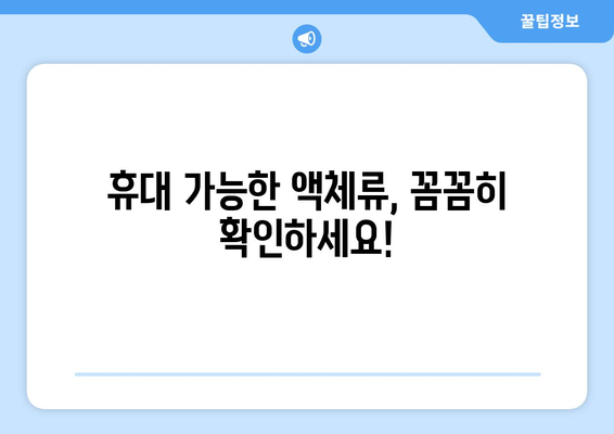 공항 보안 검사대 금지 물품 리스트 | 안전한 여행을 위한 필수 지식