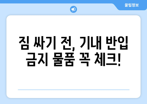 기내 반입 금지 물품 기억 안내서