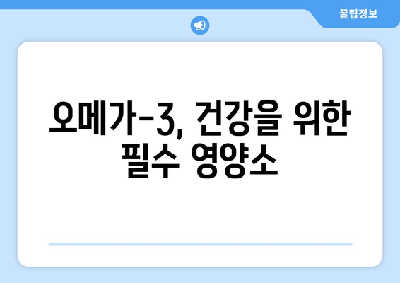 오메가-3의 놀라운 건강 효과와 주의사항