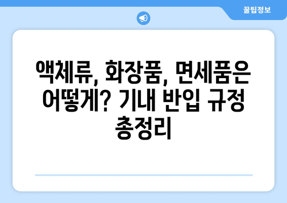 항공기 안전 가이드 | 반입 금지 및 허용 물품 알아두기