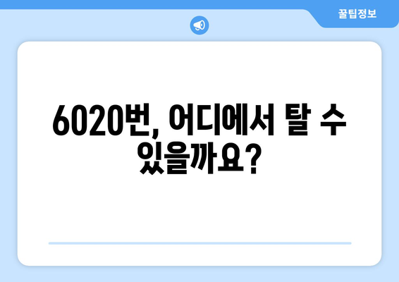 6020번 공항리무진버스 | 노선도, 시간표, 요금, 승하차장, 소요시간