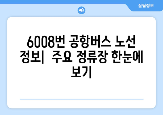 6008번 공항버스 | 운행 시간, 노선, 요금 정보