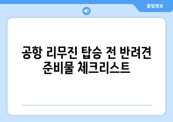 공항 리무진버스 반려견 동반 가이드 | 편안하고 안전하게 여행하기