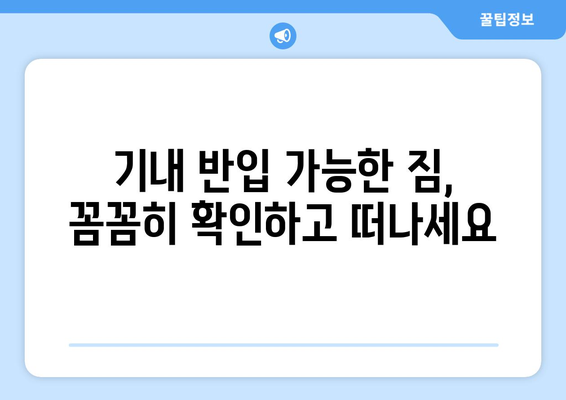 비행기 기내 안전 가이드 | 허용/금지 반입 물품 국내/해외 차이