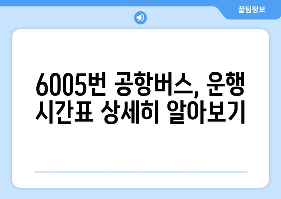 6005번 공항버스 | 운행 시간, 노선, 정류장