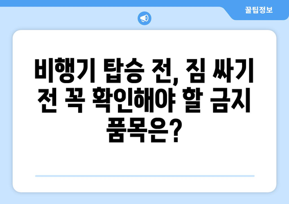 항공기 안전 가이드 | 반입 금지 및 허용 물품 알아두기