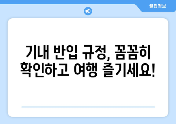 기내 반입 규정 비교 | 항공사별 허용 가방 수와 크기