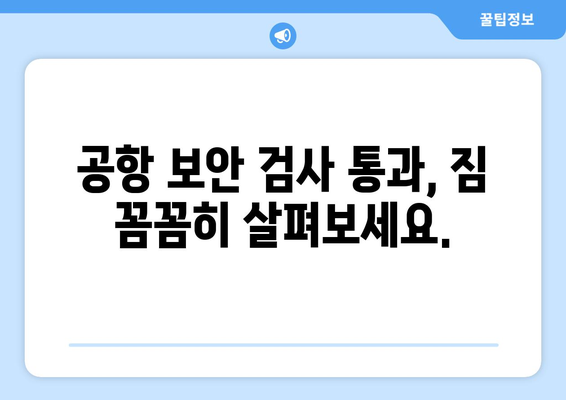 공항 보안 검사대 금지 물품 리스트 | 안전한 여행을 위한 필수 지식