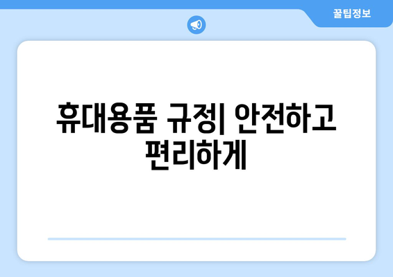 * 아시아나 기내 수하물 규정 | 크기, 중량, 휴대용품 가이드