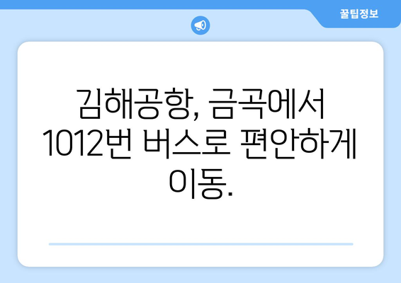 1012번 시내급행버스 | 금곡-김해국제공항으로의 빠른 연결