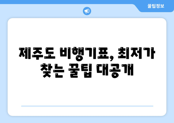 제주도에서 저렴한 비행기표 사는 꿀팁 7가지