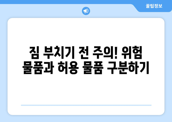 항공기 안전 가이드 | 반입 금지 및 허용 물품 알아두기