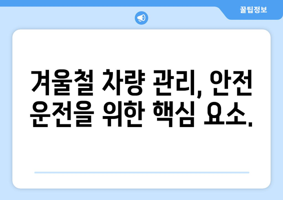 안전한 겨울 운전 | 차량 유지보수와 주행 팁으로 위험 회피하기