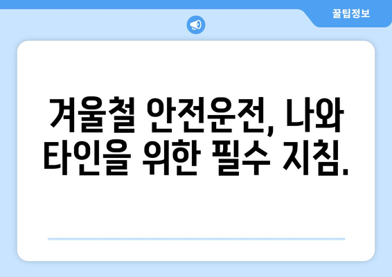 안전한 겨울 운전 | 차량 유지보수와 주행 팁으로 위험 회피하기