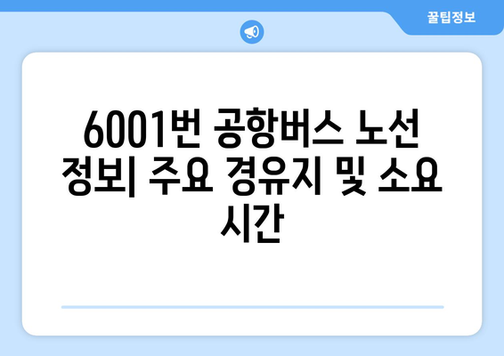 6001번 공항버스 | 운행 시간, 정류장, 요금 정보