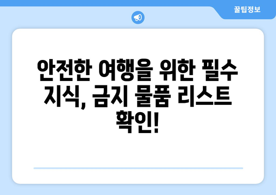 공항 보안 검사대 금지 물품 리스트 | 안전한 여행을 위한 필수 지식