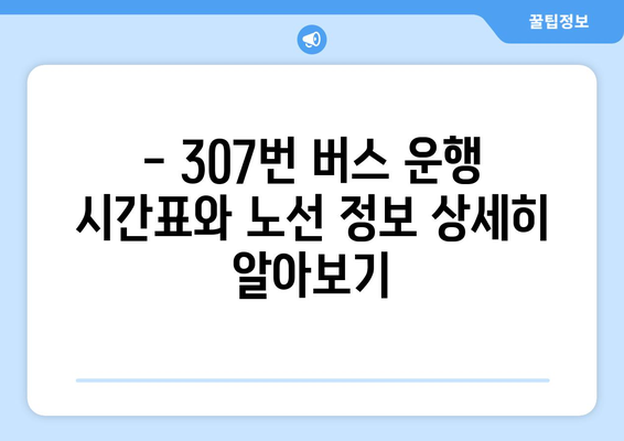 해운대-김해공항 307번 시내버스 | 운행 시간, 노선, 요금