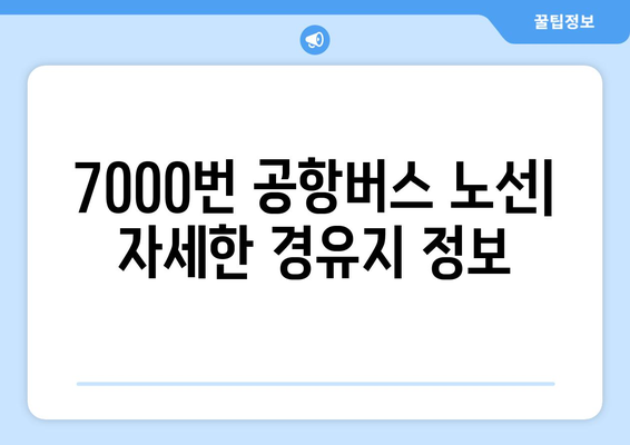 공항버스 7000번 | 시간표, 요금, 노선 안내