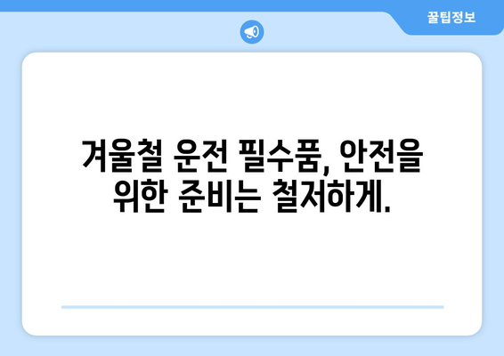 안전한 겨울 운전 | 차량 유지보수와 주행 팁으로 위험 회피하기