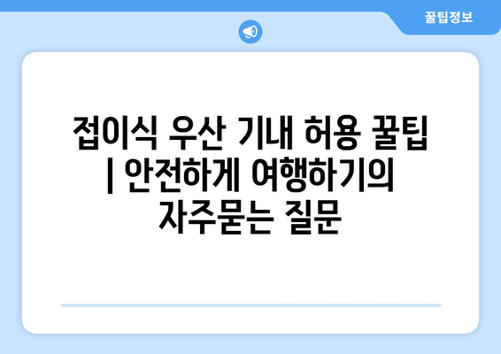 접이식 우산 기내 허용 꿀팁 | 안전하게 여행하기