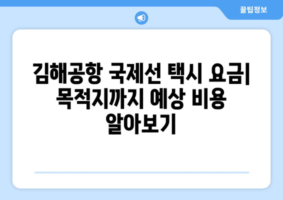 김해공항 국제선 택시 안내 | 승차장, 종류, 요금 안내