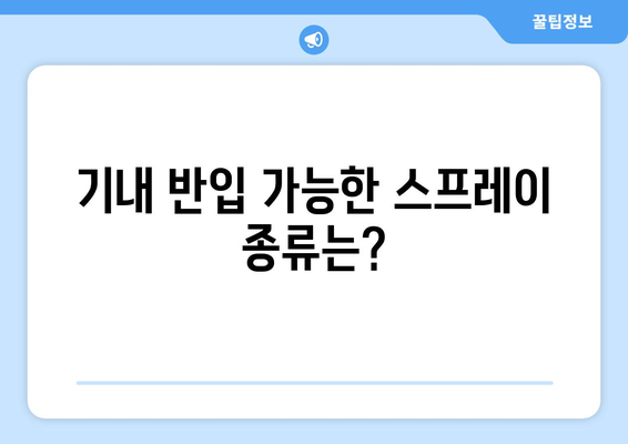 기내 스프레이 반입 규정 해설