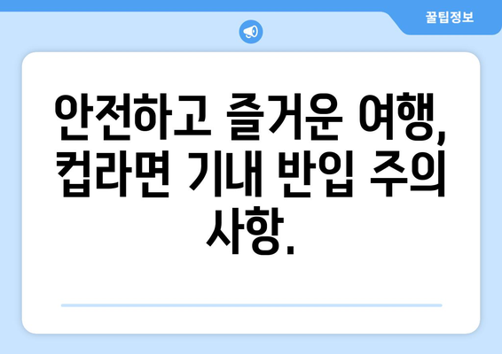 컵라면 기내 반입 가이드 | 규정 활용과 주의 사항 정리