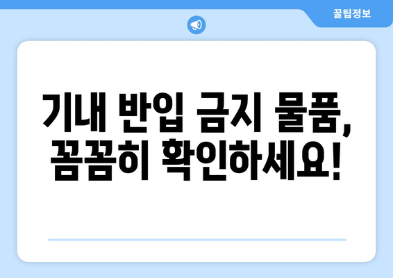 기내 금지 물품 가이드 | 충전기, 액체 등