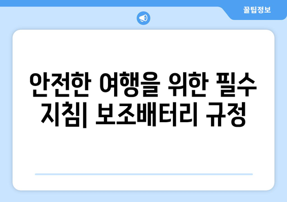 비행기 탑승 시 보조배터리 규정 확인하기