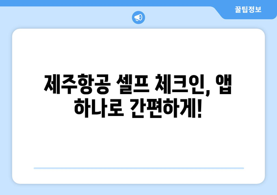 제주항공 셀프체크인으로 공항 시간 절약하기