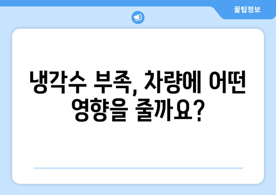 자동차 냉각수 교환 필요 시기 알고 교체하세요