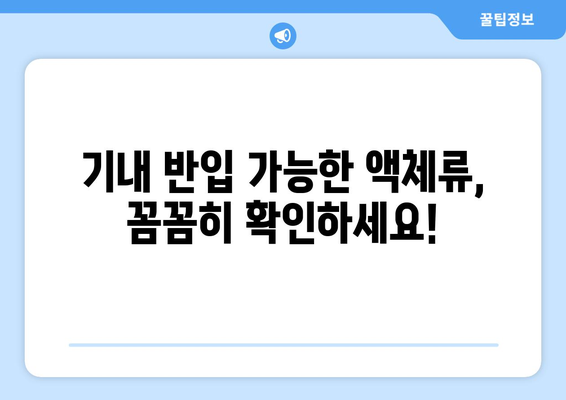 비행기 수하물 액체류 반입 규정 | 수하물과 기내 반입 시 유의점