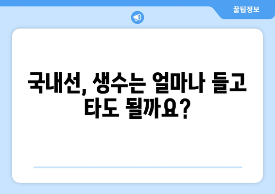 국내선 생수 기내 반입 가능 여부 | 필수 알아두기