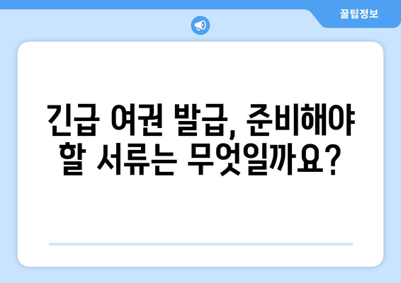 인천공항 긴급 여권 발급 가이드 | 절차, 비용, 시간