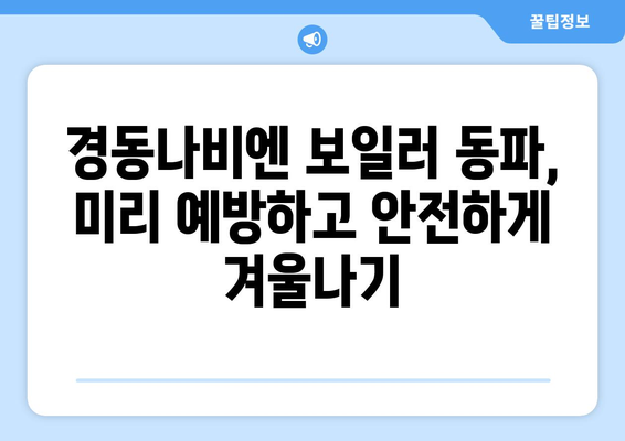 경동나비엔 보일러 동파 대처법 | 따뜻함을 지키는 확실한 방법