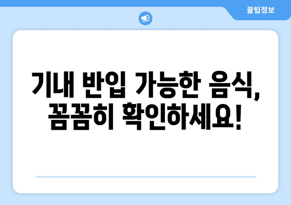 인천공항 음식물 반입 가이드 | 꼭 아셔야 할 규정 및 팁