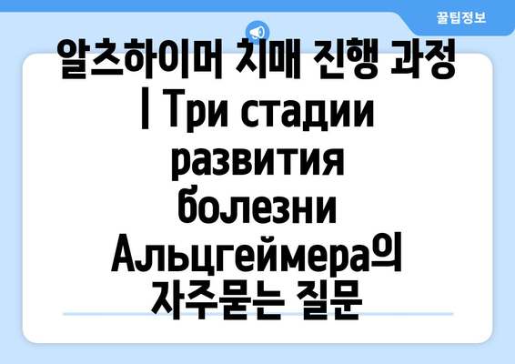 알츠하이머 치매 진행 과정 | Три стадии развития болезни Альцгеймера