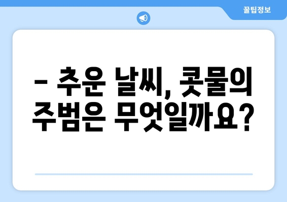 추운 때 콧물 해결 | 원인과 대처법