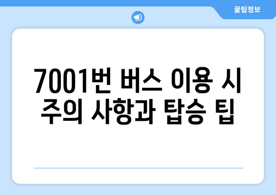 공항버스 7001번 | 시간표, 요금, 노선 안내