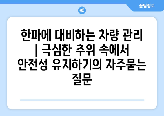 한파에 대비하는 차량 관리 | 극심한 추위 속에서 안전성 유지하기