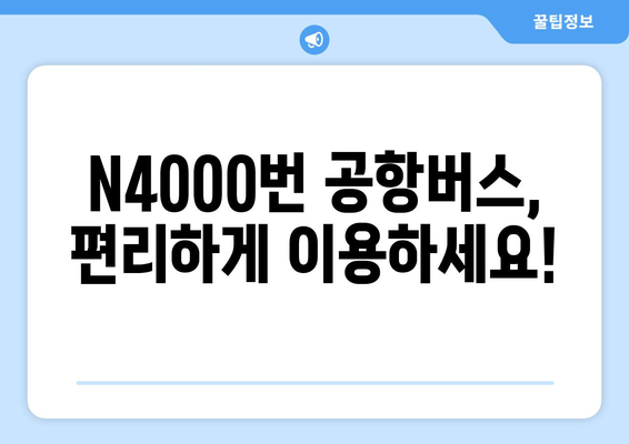 공항버스 N4000번 | 시간표, 운행 정보, 노선 안내