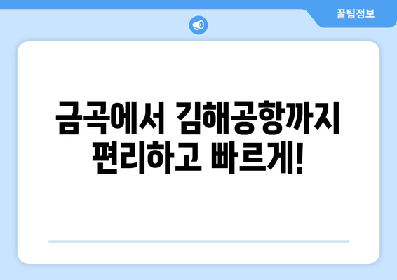 1012번 시내급행버스 | 금곡-김해국제공항으로의 빠른 연결