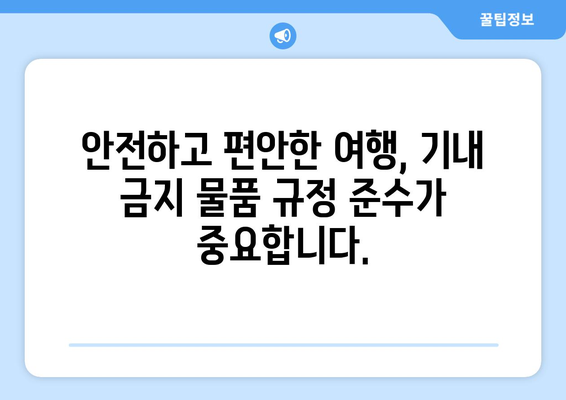 기내 금지 물품 리스트 | 안전한 비행을 위한 필수 지침