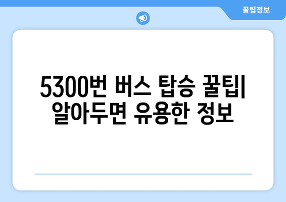 공항리무진버스 5300번 | 시간표, 요금, 노선 안내