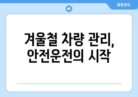 겨울철 운전자 안내서 | 안전하고 즐거운 운전을 위한 필수 정보