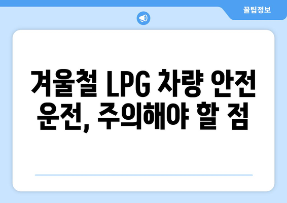 LPG 차량을 위한 필수품 | 겨울철 안전 운전에 대비하세요