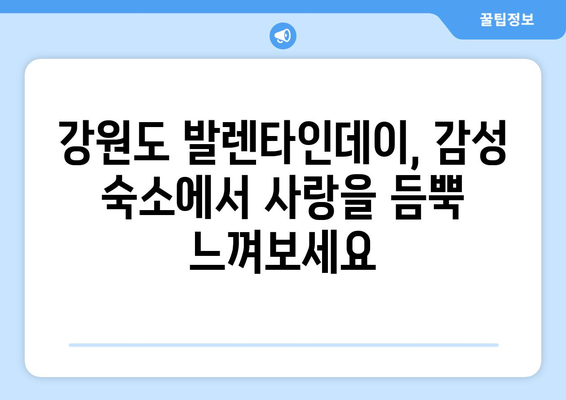 감성 넘치는 강원도 발렌타인데이 숙소 3선