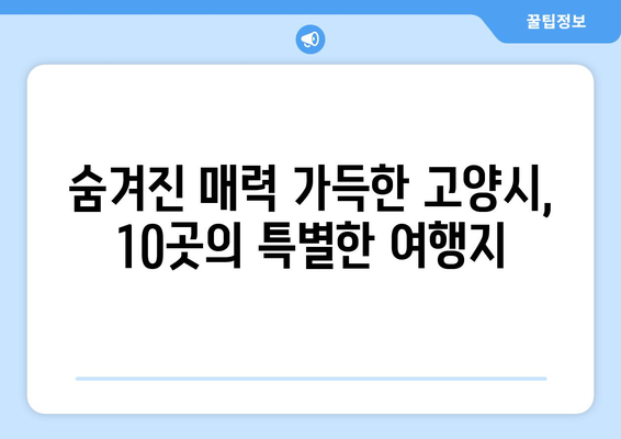 고양시 베스트 명소 10곳 | 숨겨진 보석 발견하기