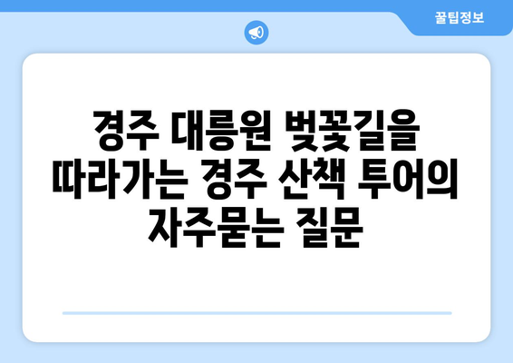 경주 대릉원 벚꽃길을 따라가는 경주 산책 투어